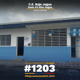 Obra de mejoramiento del Fondo de Financiamiento de la Infraestructura Educativa (FFIE) en el Centro Educativo Bajo Jagua sede #2 Alto Jagua