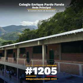 Obra de mejoramiento del Fondo de Financiamiento de la Infraestructura Educativa (FFIE) en el Colegio Enrique Pardo Farelo en el Carmen (Norte de Santander)
