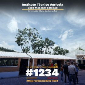 Obra de mejoramiento 1234 en el Instituto Técnic Agrícola sede Macanal Soledad en Convención (Norte de Santander)