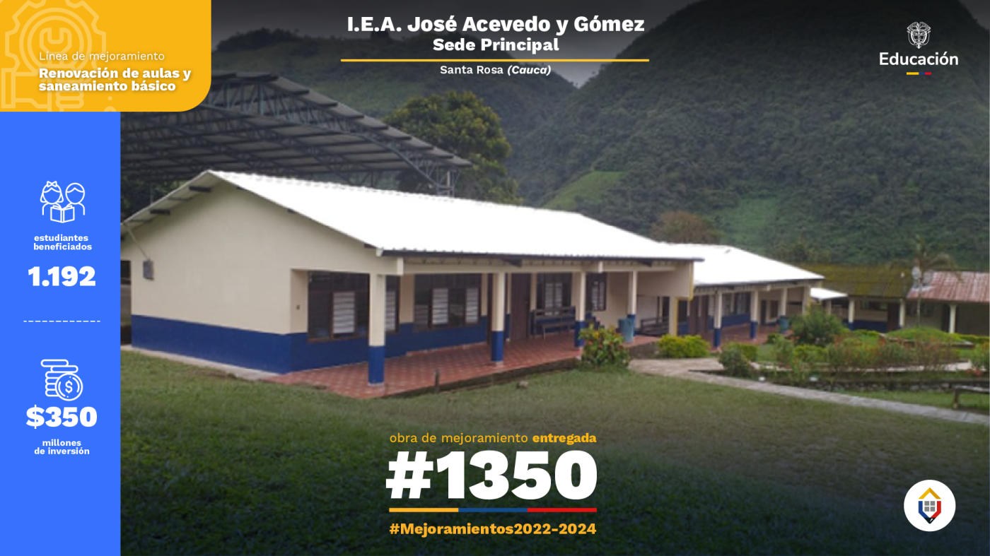 Obra de mejoramiento entregada por el Fondo de Financiamiento de la Infraestructura Educativa (FFIE)